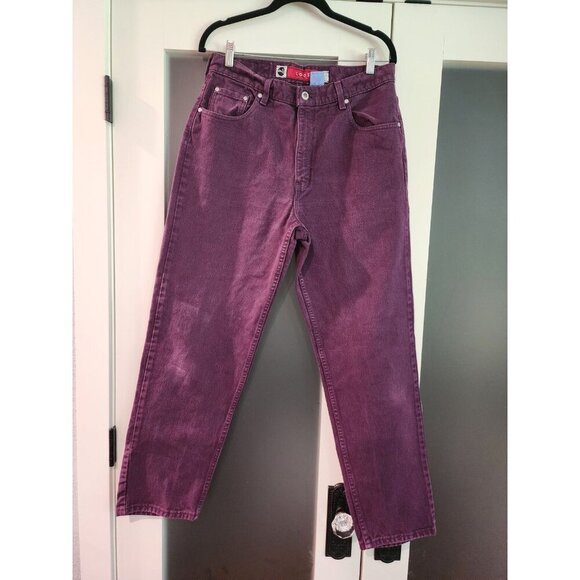 VTG Y2k Levi's Silvertab Loose Fit Jeans High Rise Misses Juniors Sz 13 Purple - Picture 2 of 9